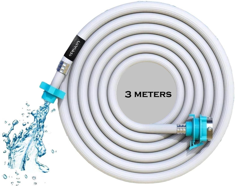 Episkey E_INLET_3M Flexible PVC Washing Machine Inlet Hose Water Pipe with Tap Adaptor Connector Hose Pipe(3 m)
