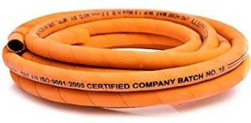 Handu Indian Bharat Hp Original 1.5 Meters Steel Wire Reinforced LPG Hose (Orange) with ISI Certified Use Gas Cylinder Regulator Lpg Hose Gas Pipe 3 Steel Wire Rubber Hose Pipe Original 1.5 Meters Steel Wire Reinforced LPG Hose (Orange) with ISI Certified Use Gas Cylinder Regulator Lpg Hose Gas Pipe