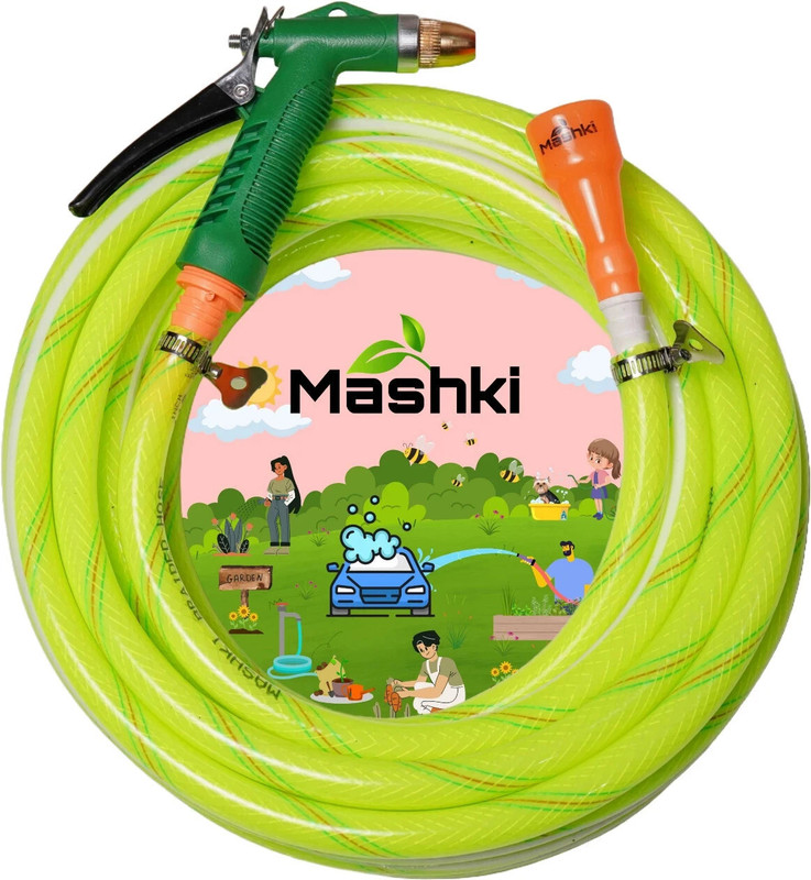 MASHKI 1/2 Inch 20 Meter (65 Feet) 3- Layered Braided Hose Pipe For Gardening, Car washing, Home Use, Pet Wash Etc Hose Pipe(2000 cm)