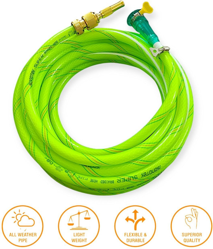 Tubi 1/2 Inch 10 Meter (32.5 FEET) braided water Hose Pipe For Gardening , Car washing , Home Hose Pipe(10 m)