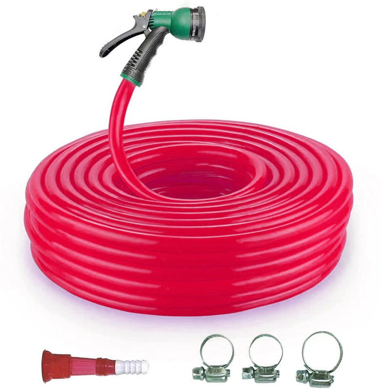 Cinagro 0.5 inch with 8-mode Spray Gun, Tap Adapter & 3 Clamps Hose Pipe(485 cm)