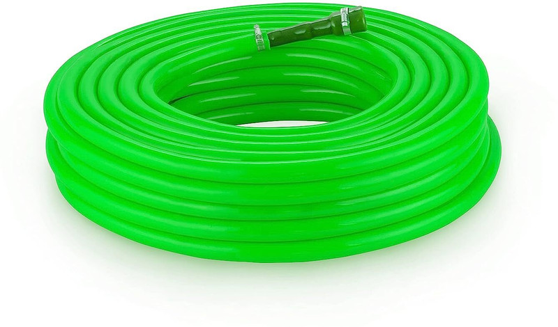 Garbnoire Flexible 0.75 inch & 30 Mt Long Garden 30 Meter 0.75 Inch PVC Perot Green Water Pipe With Hose Connector & Clamps Hose Pipe(3000 cm)