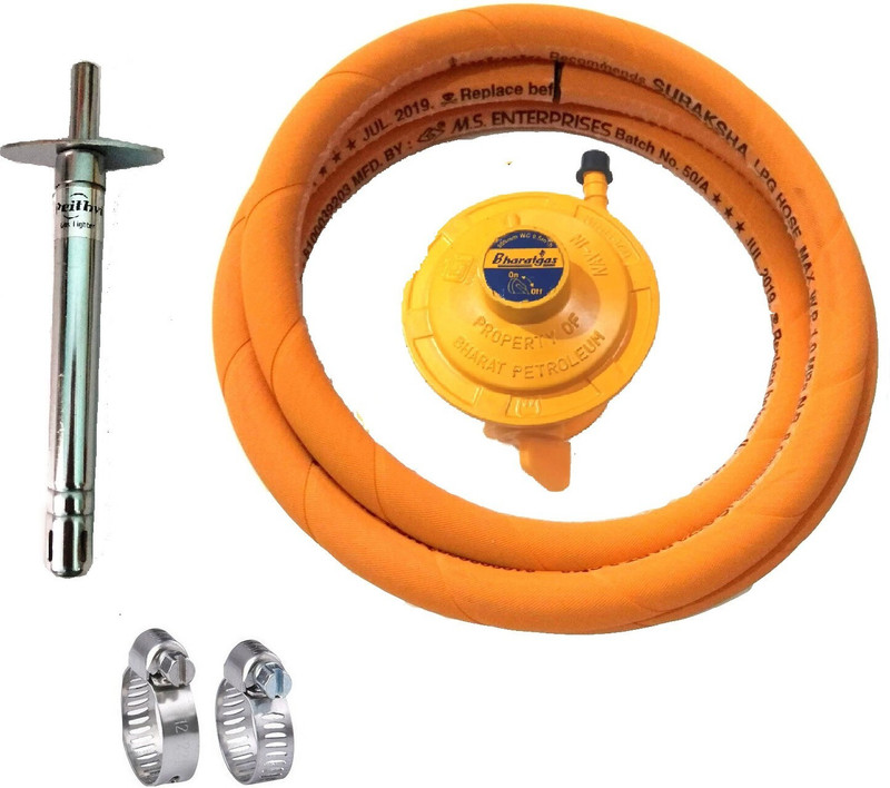 Star R System Bharat Regulator pipe Lighter pipr Clump (Zinc Alloy) LPG HOSE PIPE Hose Pipe(150 cm)