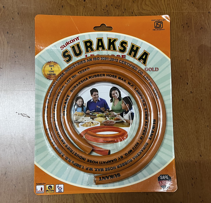 bharatgas Bharat Gas Steel Reinforced LPG Gas Cylinder Hose Pipe(1.5 m)