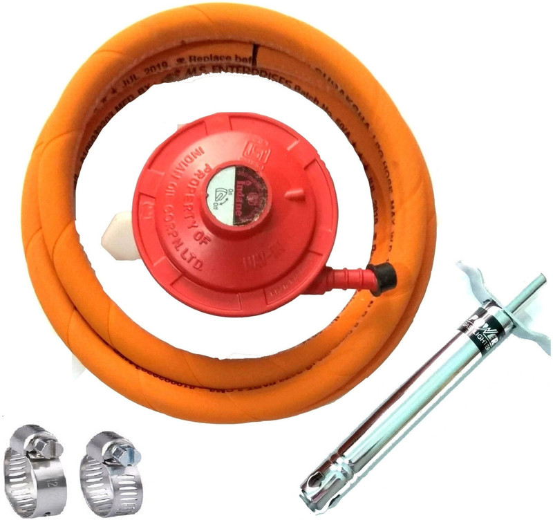 Star R System Original Indane Gas Low Pressure Regulator Pipe Lighter Clump (Zinc Alloy) LPG HOSE PIPE Hose Pipe(150 cm)