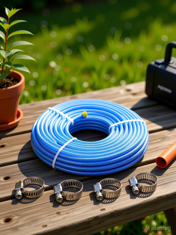 Agriansh 5_Meter Heavy duty pvc water hosepipe used for battery operated doublemotor sprayer pump Hose Pipe(5 m)
