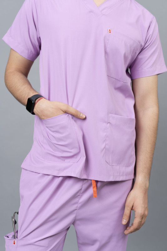 VastraMedwear Medical Scrub Suit for Men Pa Shirt Hospital Scrub(Maroon XS)