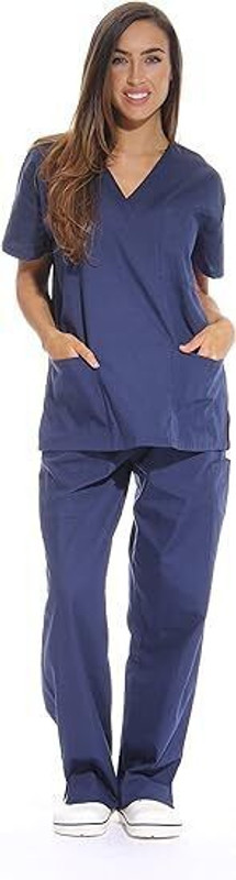 MEDIUNIFORMS Doctor Scrub Suit Shirt, Pant Hospital Scrub(Black XXL)
