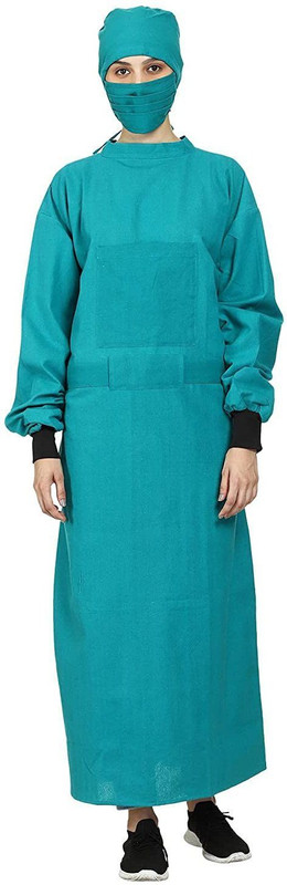 Fashtastic O.T. Gown Set Gown Hospital Scrub(Green Free)