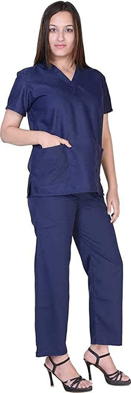 SEEMESH UNISEX HOSPITAL SCRUB SUIT SET (KURTA & PAYZAMA) DARK BLUE DOUBLE EXCEL Shirt, Pant Hospital Scrub(DARK BLUE XXL)