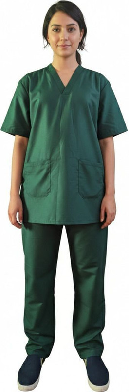 Design My Dress Bharat Women Medical Uniform Set | Easy Fit V-Neck T-Shirt & Straight Pant Hospital Scrub(Green M)