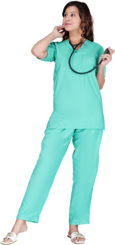 SMC DOCTOR SCRUB VISCOSE LIGHT WEIGHT NAVYBLUE-M Pant, Shirt Hospital Scrub(NAVYBLUE M)