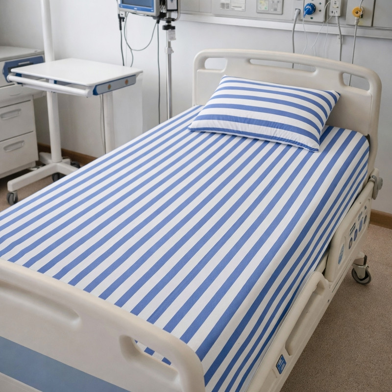 RASH FASHION Blue line bed sheet Gown Hospital Scrub(Blue line bed sheet XXL)