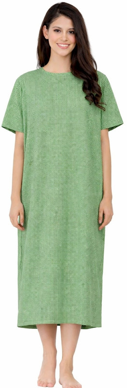 ANSTRADERES Red check patient gown male and female both side wearable hospital scrub Gown Hospital Scrub(Red, White Free)