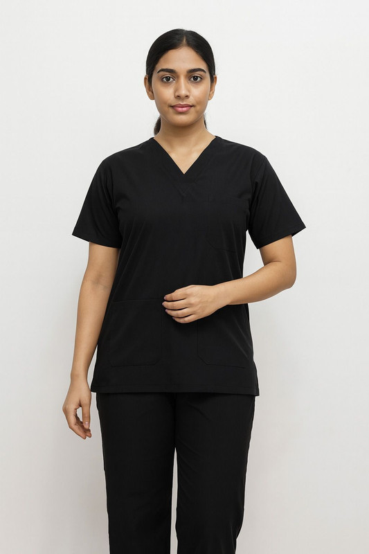 Medtech Uniform MU2SSFWBSP1 Shirt Hospital Scrub(Black S)