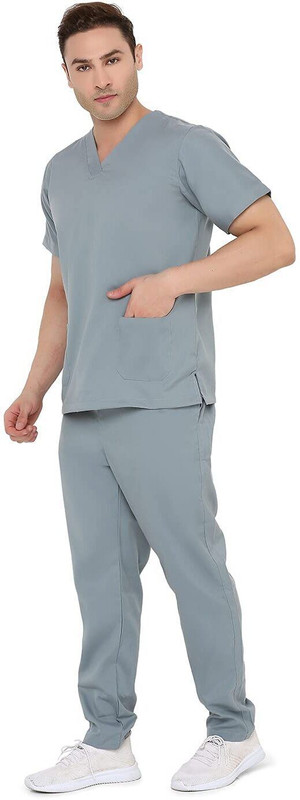 PYC Scrub suit men_Deep Purple_M Shirt, Pant Hospital Scrub(Deep Purple M)