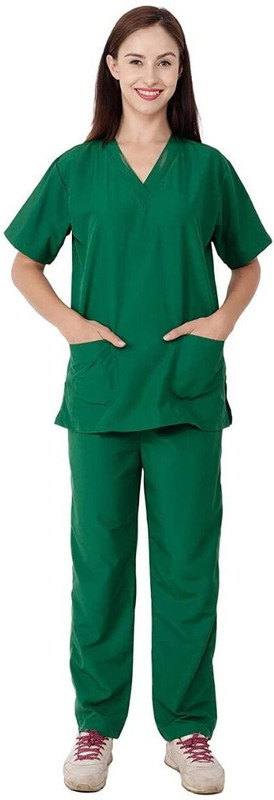 Fashtastic Scrub Suit Shirt, Pant Hospital Scrub(Green S)