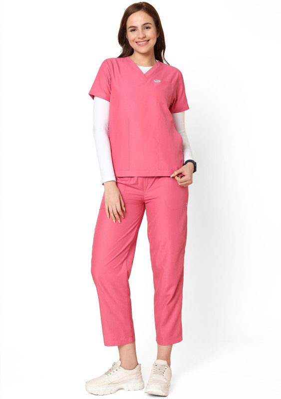 KNYA New Gen Pant, Shirt Hospital Scrub(Hot Pink S)