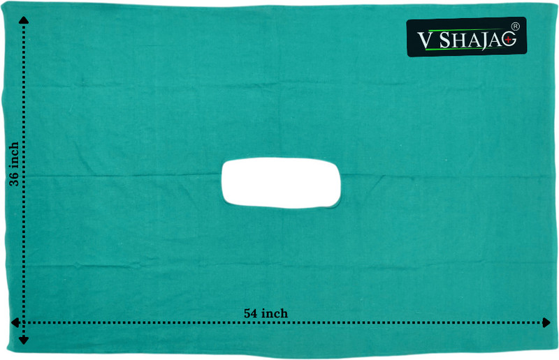 V SHAJAG Surgical OT Plain Sheet 100% Cotton Non-Shedding Absorbent Reusable(36x36 inch) Gown Hospital Scrub(Green S)