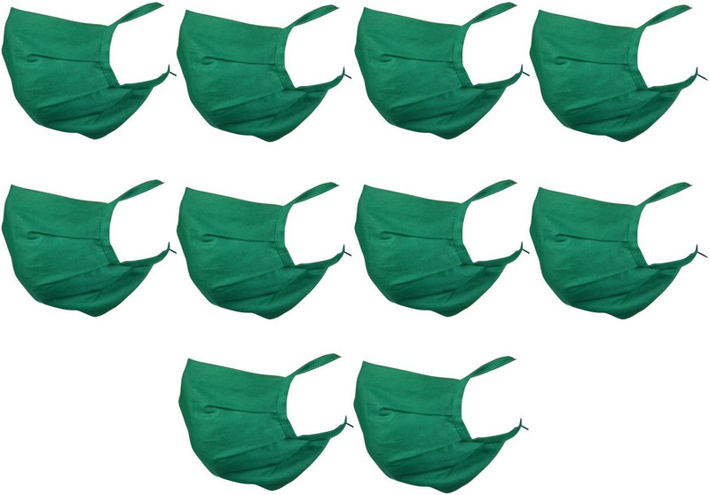 ZYGOMA Hospital Cotton Mask (Pack of 5), Green Cloth mask For Doctors Gown Hospital Scrub(Green L)