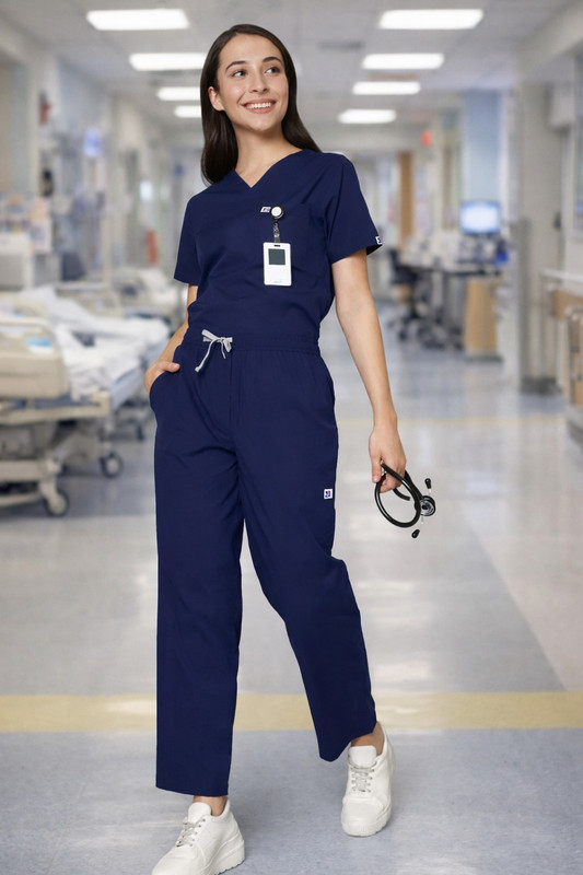 AASHVAMEDI WOMEN-NAVY BLUE-M Pant, Shirt Hospital Scrub(NAVY BLUE M)