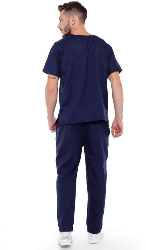 Hoscrub Scrub suit men_Navy Blue_S Shirt, Pant Hospital Scrub(Navy Blue S)