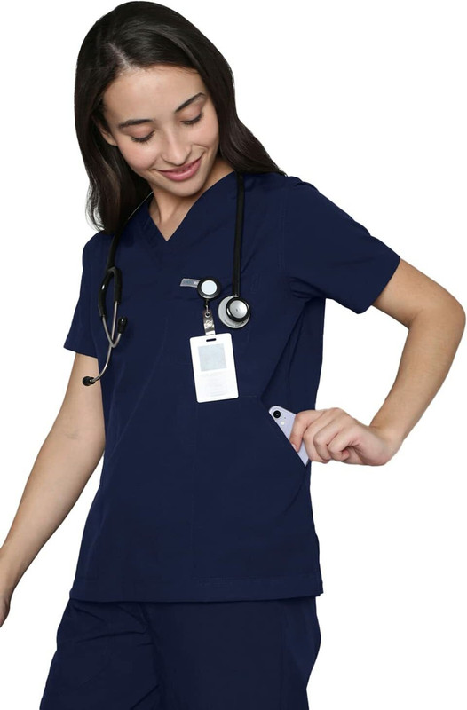 Vidhyasa Scrub Suit for OT Dress Uniform for Doctors, Nurses Pant, Shirt Hospital Scrub(Navy Blue M)
