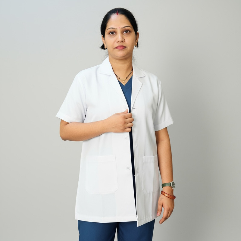 PUniform Unisex Hospital Apron with Pockets – Ideal for Medical Staff & Students Shirt Hospital Scrub(White XS)