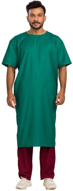 Hospriqs Unisex Reusable Patient Gown Back Open Tie Type Ideal only for Patients Green Gown Hospital Scrub(Green Free)