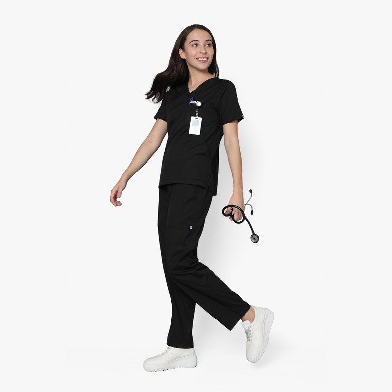 KNYA Scrub Suit | Women | Pant, Shirt Hospital Scrub(Black XS)