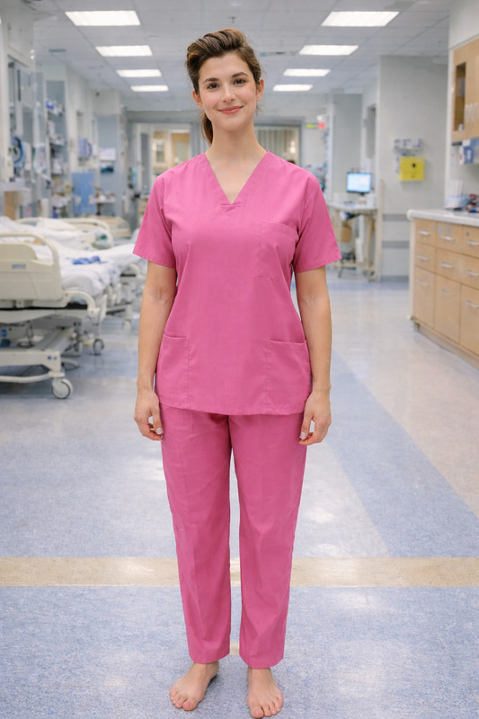 Arshimed VY-ASM-K-WOMEN-Rose pink Pant, Shirt Hospital Scrub(Rose pink XL)