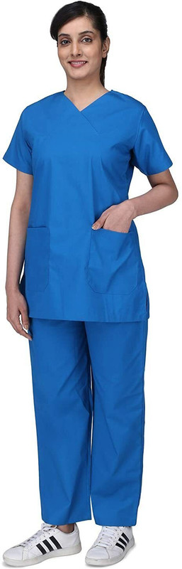 Vidhyasa Scrub Suit for OT Dress Uniform for Doctors, Nurses Pant, Shirt Hospital Scrub(Navy Blue M)