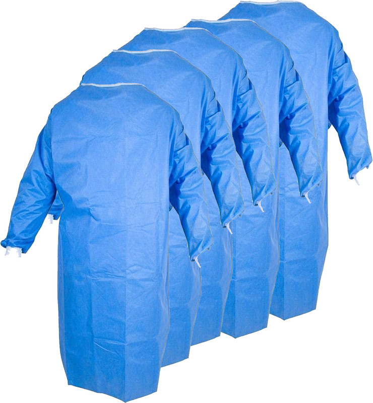 D-Core Medical Surgical Gown ( Color -Medical Blue) pack of 2 Pieces Gown Hospital Scrub(Blue Free)
