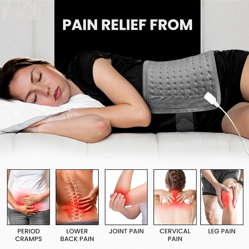 NETVULL Electric Heating Belt Lower Back Heat Therapy Waist Wrap Back / Lumbar Support ORTHOPEDIC PAIN RELIFE Pack(Grey)