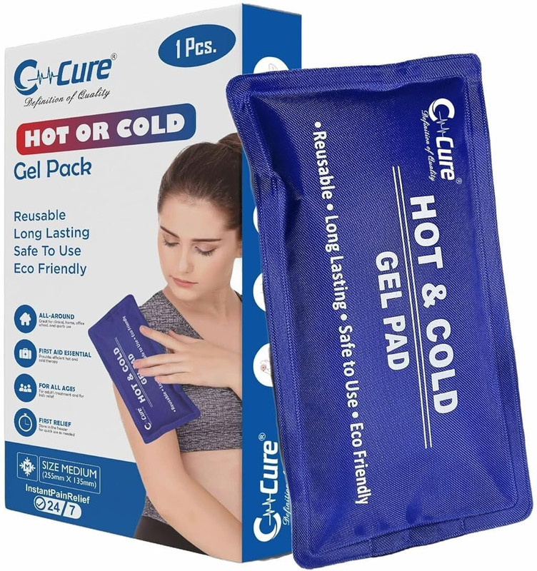 C-Cure HOT & COLD Gel Pack for Pain Relief and Heat Therapy,Temporary Relief from Fever Reusable Hot & Cold Gel Pack, Suitable for All Ages. 1 Pcs Pack(Blue)