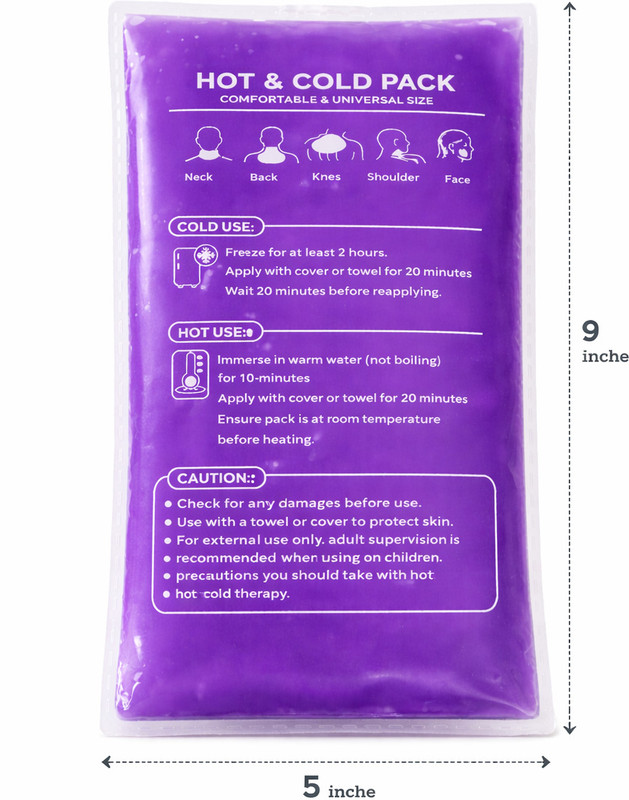 DR. SRADISH Hot & Cold Gel Pack for Pain Relief | Reusable Heating & Cooling Pad Back, Neck, Knee, Shoulder Therapy | Multipurpose Gel Ice 300ML Pack(Purple)