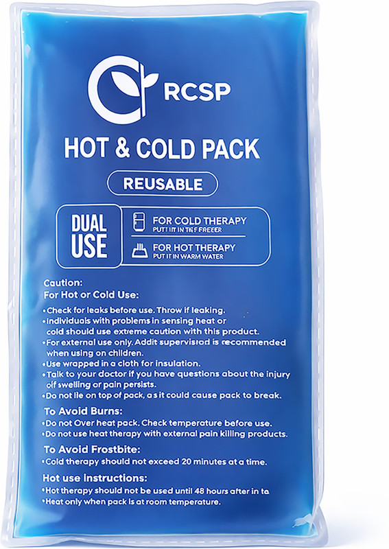 RCSP Reusable Ice Pack for Pain Relief Dual Therapy for Knee, Shoulder, Back & Injury Flexible Leak Proof Hot & Cold Gel Pack 300g Pack(Blue)