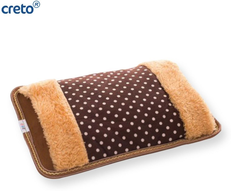 CRETO Velvet Fur Rechargeable Heat Bag for Pain Relief Electric 1 L Hot Water Bag(Brown)