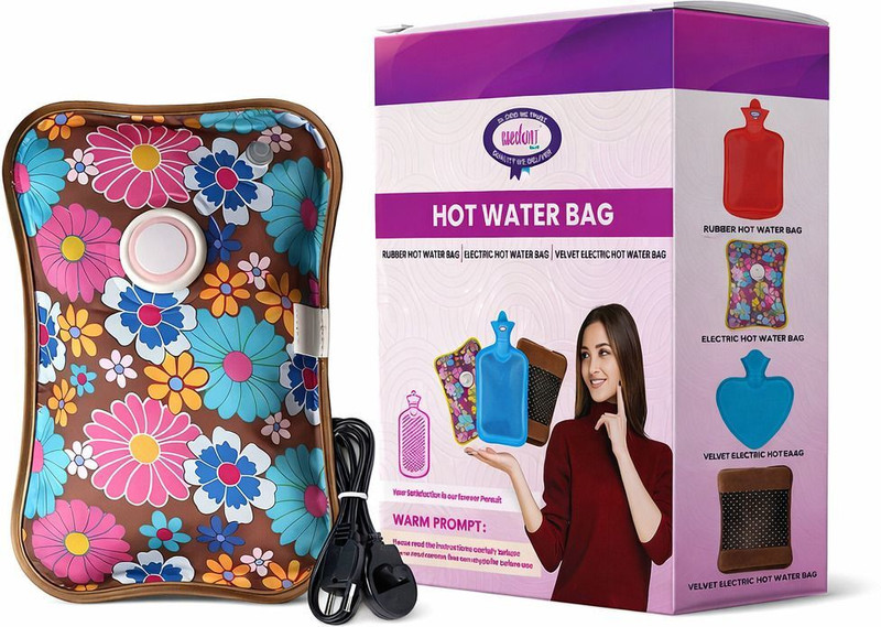 Nikhat Electric Velvet Warm Hot Water Bag For Heating Gel Pad for for Pain Relief | 1000 ml Hot Water Bag(Multicolor)