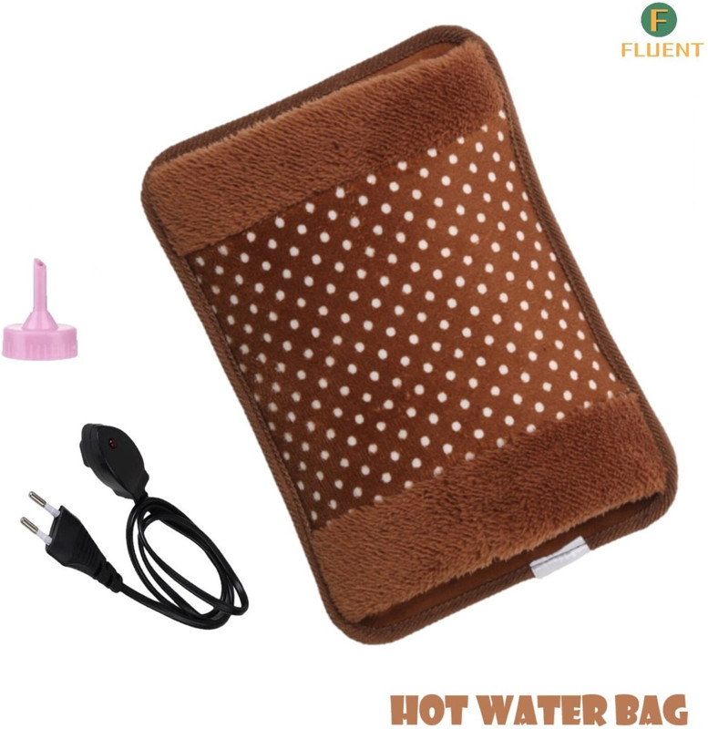 Fluent Electric Hot Water Bag for Periods joint back stomach pain relief Warm Bag Electrical 1 L Hot Water Bag(Brown)