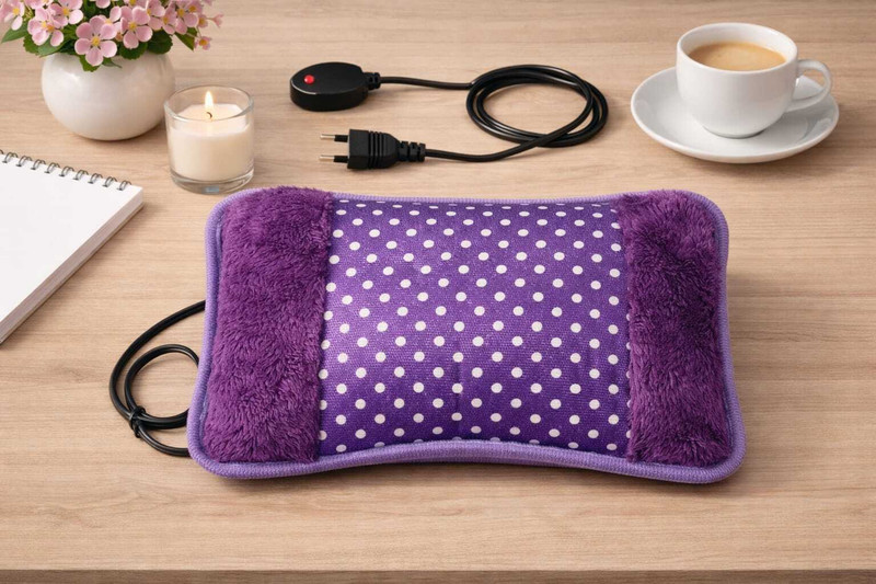 RCSP Electric Heating Pad with Soft Plush Cover | Hot Water Bag Alternative Fast Heating Pain Relief Pad for Back, Neck & Menstrual Cramps 1 L Hot Water Bag(Multicolor)