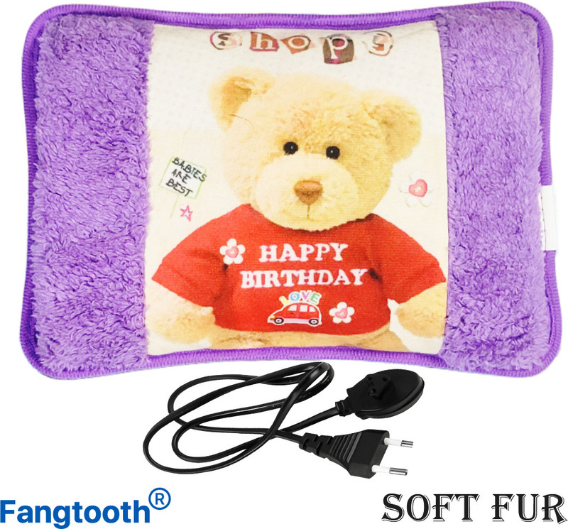 Fangtooth Cartoon Velvet Premium Warmer Heating Electric 1 L Hot Water Bag(Multicolor)