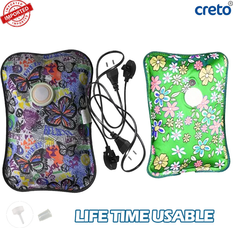 CRETO Combo Pack of Hot Bag Massager Pain Reliever Gel Rechargeable Electric 1 L Hot Water Bag(Multicolor)