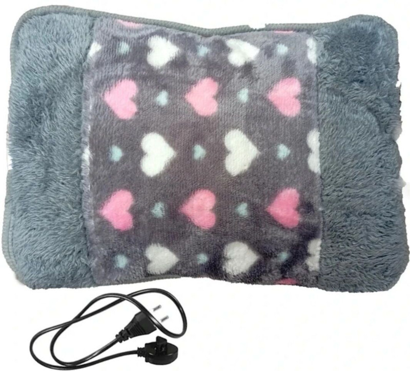 CRETO Velvet Fur Heat Bag for Full Body Pain Relief Cordless Gel Electric 1 L Hot Water Bag(Multicolor)