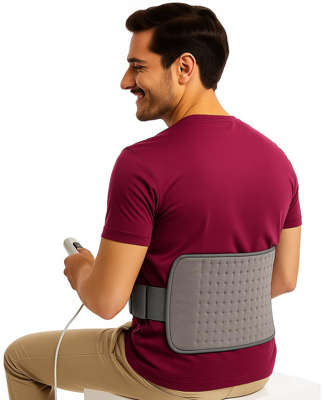 RBS Heating Pad for Back Pain & Period Cramps Pain Relief, Orthopaedic Lower Back Heating Belt for Leg, Back, chest, Arm 1 ml Hot Water Bag(Dark Gray)