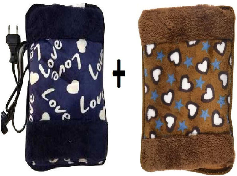 Rechno HIGH QUALITY combo Velvet Pain Relief Hot Water Bag Pack of 2 Electric 2 L Hot Water Bag For Muscles Pain (Multicolor) electric hand heating bag 2 L Hot Water Bag (Multicolor) Electric 2 L Hot Water Bag(Multicolor)
