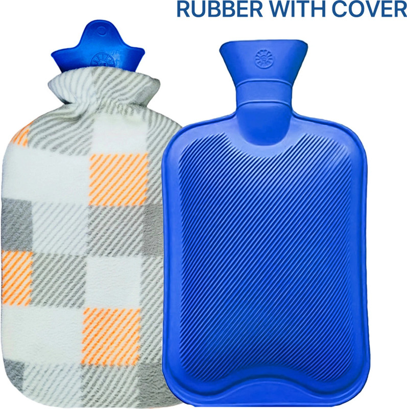 HARITACK Rubber Hot Water Bag With Cover For Pain Relief And Menstrual Cramps Heating Pad Non Electric Rubber Hot Water Bag With Soft Fleece Cover For Pain Relief Therapy 2000 ml Hot Water Bag(Multicolor)