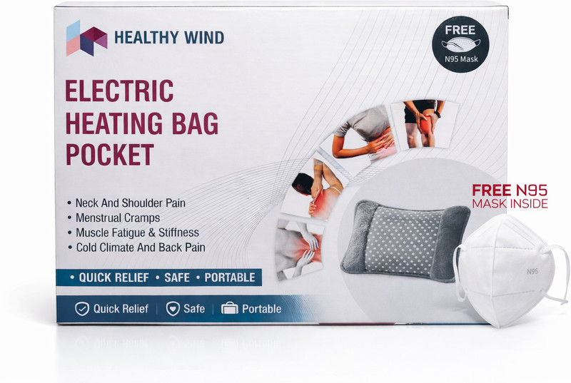 HEALTHY WIND Electric Heating Bag Pocket with Free N95 Mask Electrical 1000 ml Hot Water Bag(Multicolor)