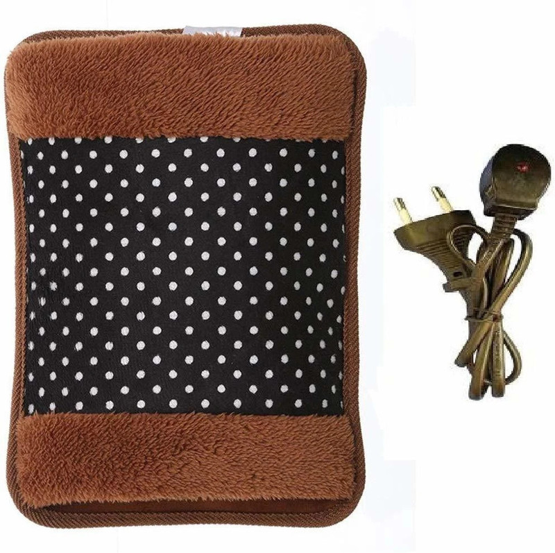 HotMate Velvet Heating Electro-thermal Auto Cut Off Gel Pad electric 1 L electrical Water Bag 1 L Hot Water Bag(Brown)