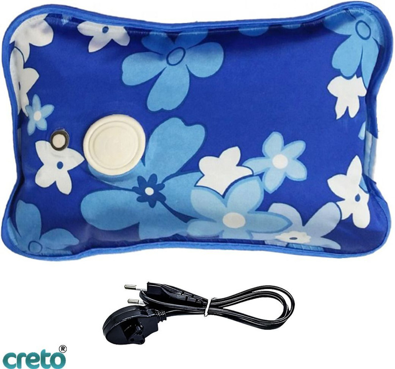 CRETO Durable Heat Pad with Auto Cut-off 100% Leak Proof Rechargeable Gel Electric 1 L Hot Water Bag(Multicolor)